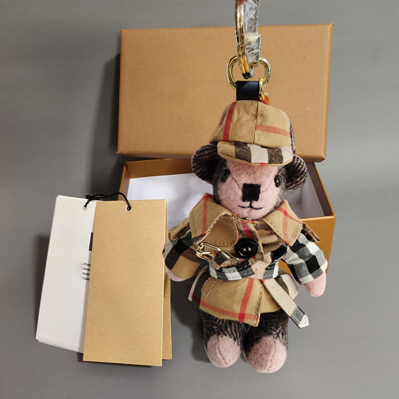 Pink HatBear Pendant Bear Bag Pendant Key buckle Hanging decoration originality automobile Key chain lovely personality teddy bear