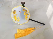 Handmade thêu thêu diy người mới bắt đầu kit palm fan gói nguyên liệu gói vật liệu 15 CM nhóm fan ginkgo bướm