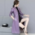 Mùa xuân và mùa thu mới 2019 Áo khoác nữ bằng da Hained trong phần dài Slim là phiên bản Hàn Quốc mỏng của áo gió nữ bằng da dày - Quần áo da áo khoác da lộn lót lông nữ Quần áo da