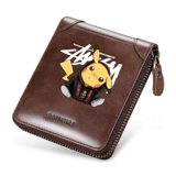 Модный короткий бумажник в стиле хип-хоп для водительских прав, кожаный картхолдер, сумка с молнией, кошелек, из натуральной кожи, воловья кожа