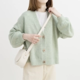 Кардиган, весенний свитер, однотонный трикотажный топ для школьников, куртка, 2020, свободный крой