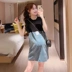 Đầm bầu cho mẹ mùa hè phiên bản Hàn Quốc của áo khoác dài thời trang denim khâu váy bà bầu mới 2019 - Áo thai sản