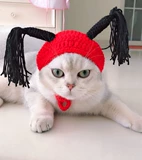 Шапка, милый шлем, шерстяной парик с косичкой, xэллоуин