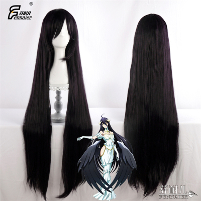 taobao agent Fenner's dark purple 1 meter Yaer Bedoro Purple Purple Purple 100cm long straight hair cos wigs