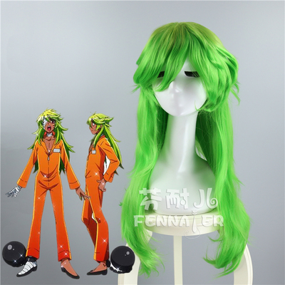 taobao agent Fenny Black and White Come to the Detention Center No. 25 Niko yellow gradient green anti -tie cos long straight straight hair wigs