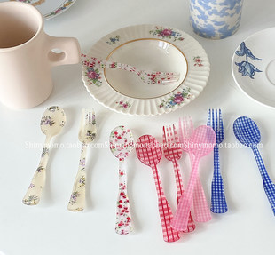 Shinymomo французские пластиковые десертные ложки сломанные цветочные ложки