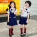 Áo lớp mẫu giáo mùa hè Tay áo ngắn đồng phục trường học váy trẻ em cotton thể thao váy tiểu học