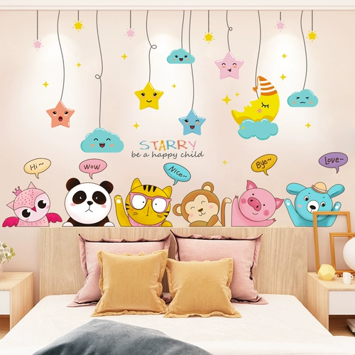 Макет для детской комнаты для спальни, креативное украшение, самоклеющиеся обои, наклейки для кровати для принцессы на стену