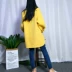 2018 mùa thu và mùa đông mới hai mặt chống mùa cashmere áo khoác nữ phần dài Hàn Quốc phiên bản của đèn lồng tay áo áo sơ mi