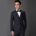 Mùa xuân và mùa thu cho nam Bộ đồ kẻ sọc nam Hàn Quốc suit nam Suit phù hợp