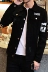 Mùa xuân và mùa thu sinh viên denim màu đen áo khoác nam mỏng Hàn Quốc phiên bản của hoang dã áo khoác nam áo khoác ngoài xu hướng của nam giới quần áo áo kiểu trung niên hàn quốc Áo khoác