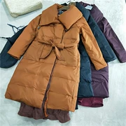 Mùa đông 2018 mới thắt lưng khí chất vòng eo trên phần dài áo khoác nữ V-1-2-3 2-1