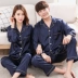 Cặp đôi nam nữ mô phỏng đồ ngủ bằng lụa 2018 Bộ đồ ngủ nữ dài tay nam mùa xuân và mùa thu phù hợp với trang phục nhà Hàn Quốc Giống cái