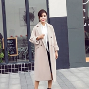 Quần áo thu đông 2017 phiên bản mới của Hàn Quốc phiên bản rộng của túi áo khoác len dài bỏ túi - Áo Hàn Quốc