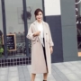 Quần áo thu đông 2017 phiên bản mới của Hàn Quốc phiên bản rộng của túi áo khoác len dài bỏ túi - Áo Hàn Quốc áo khoác dài hàn quốc