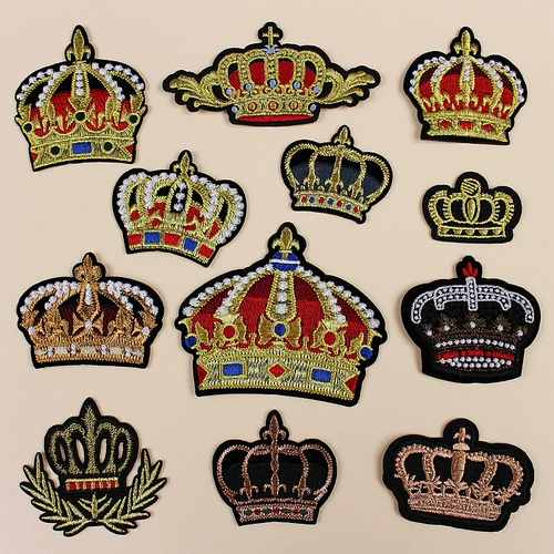 Модная вышивка Zhang Crown Pixels Deaddue Bants Bints Декоративная ткань наклеек золотой вышивка корона