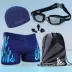 Quần bơi nam mới có mũ bơi phù hợp với thiết bị học bơi khô nhanh góc phẳng suối nước nóng kích thước lớn thân bơi - Nam bơi đầm