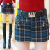 Quần short len ​​kẻ sọc mùa đông nữ mặc mùa thu đông 2018 phiên bản Hàn Quốc mới của mùa đông hoang dã bốt quần ống quần thủy triều quần sooc trắng nữ Quần short