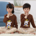 Bộ đồ lót trẻ em cotton mỏng phần mùa thu và mùa đông trẻ em lớn cô gái đồ ngủ dài tay cô gái bé trai mùa thu quần áo để giữ ấm quan lot tre em Quần áo lót