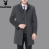 Áo len cashmere cổ điển Playboy nam cổ áo trung niên dài cộng với áo len len dày len áo Vest dạ nam Áo len