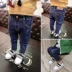 Quần jeans nam thu đông 2018 mới cho bé trai phiên bản Hàn Quốc cộng với quần nhung trẻ em chân quần mùa đông thủy triều shop quần áo trẻ em gần đây Quần jean