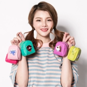 Hàn quốc phiên bản của đồng xu da purse coin bag mini ngắn dễ thương thay đổi nhỏ túi lady dễ thương ly hợp túi ví nhỏ