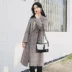 Mùa thu đông 2018 mới áo khoác len retro phong cách Hồng Kông phiên bản Hàn Quốc của phần dài là áo khoác len nữ mỏng áo khoác dạ nữ hàn quốc Áo Hàn Quốc