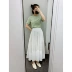 Đầm gió tự nhiên làm mới chiếc váy xếp ly cotton poplin A-line trắng 2019 mùa xuân mới của phụ nữ Một chiếc thắt lưng cao - Váy