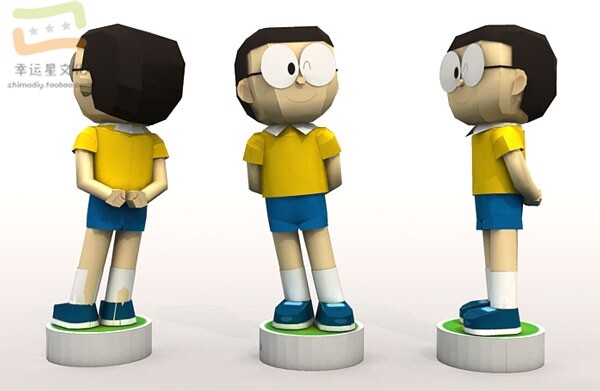 动漫 机器猫系列 立体版 野比大雄 3d纸模型 diy手工 限量版 秒杀