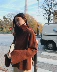 Bà Qian CHINSTUDIO 慵 gió lười chia cao cổ áo len đầu của phụ nữ lỏng lẻo dày linh hoạt áo khoác sinh viên Áo len