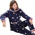 Pyjama mùa đông ba lớp dày flannel pyjama mùa thu và mùa đông ấm áp lông cừu san hô áo khoác quilted áo khoác dịch vụ nhà bộ thu đông đẹp cho nữ Pyjama