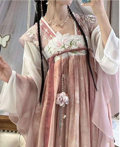 Аренда система Tang System Qi грудь платье элемент ханфу ежедневная фотока