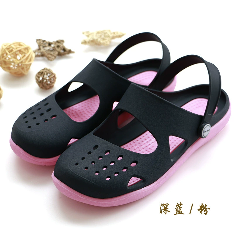 Ondol Việt Crocs cao su tự nhiên dép dép nữ triều Baotou ins giày mềm đế, dép và dép silicone 