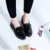 Bằng sáng chế da dày với cao đẳng Anh retro bow tua giày nhỏ nữ mùa hè nông miệng thấp để giúp Nhật Bản giày đơn