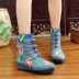 Giày cao cổ thêu Bắc Kinh dành cho trẻ em Cotton Boots quốc gia 2018 Mùa đông Chiều cao mới Tăng thêu mùa đông Wedges Plus Velvet boot đùi Giày ống