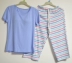 Ladies Summer Modal Tops Bông Sọc Pajama Ngắn Tay Áo Cắt Quần Đồ Ngủ Nhà Dịch Vụ Set bộ nhung thu đông Giống cái