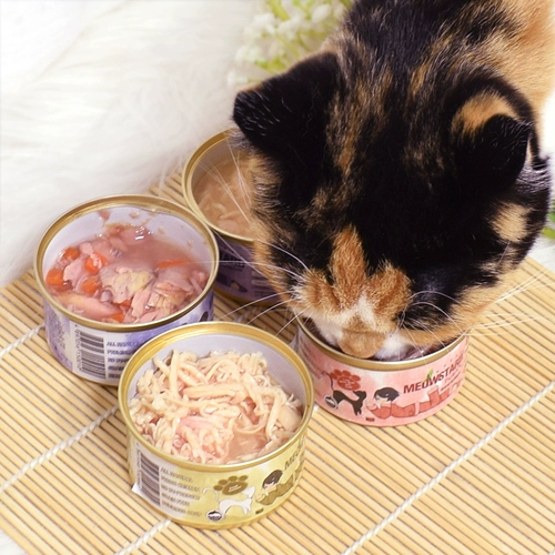 Meow Da Cat Conned Heads 24 банки Таиланда Импортированная куриная ласточка рыба и гидратационная суп с водой могут стать кошачьими питательными закусками с мокрой пищей