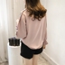 2018 mùa thu và mùa đông phụ nữ Hàn Quốc phiên bản của bộ cơ sở mới của kích thước lớn lỏng áo sơ mi thời trang đính cườm sừng dài tay áo sơ mi áo sơ mi dáng dài nữ tay lỡ Áo sơ mi