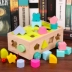 Trẻ sơ sinh và trẻ nhỏ có thể nhai khối của các khối xây dựng 1-2-3 năm bé tuổi mầm non hộp lực lượng giáo dục hình dạng phù hợp với đồ chơi 6 Đồ chơi bằng gỗ