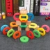 đồ chơi giáo dục mầm non hình học trẻ con xây dựng cột bộ khối chàng trai bé gái em bé 1-2-3-6 tuổi Đồ chơi bằng gỗ