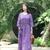 Nian Jiangnan Zen Womens Purple Purple Áo choàng Retro Váy rộng Kích thước lớn Áo choàng cổ chữ V - Váy dài đầm maxi đi biển Váy dài