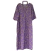 Nian Jiangnan Zen Womens Purple Purple Áo choàng Retro Váy rộng Kích thước lớn Áo choàng cổ chữ V - Váy dài