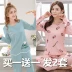 Bộ đồ ngủ nữ mùa xuân và mùa thu dài tay cotton nguyên chất phù hợp với các bà mẹ trung niên và cao tuổi bằng vải cotton cộng với phần mỏng có thể mặc bên ngoài quần áo ở nhà vào mùa đông đồ bộ pijama Pyjama