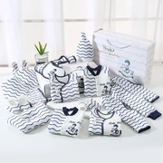 Quần áo cotton hữu cơ cho bé Bộ quà tặng dễ thương cho bé sơ sinh 0-3 tháng 6 bé mùa thu đông ấm áp