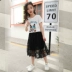 Cô gái váy đoạn dài 2018 mùa hè mới trẻ em Hàn Quốc lưới váy trong trẻ em lớn của hoang dã váy ren