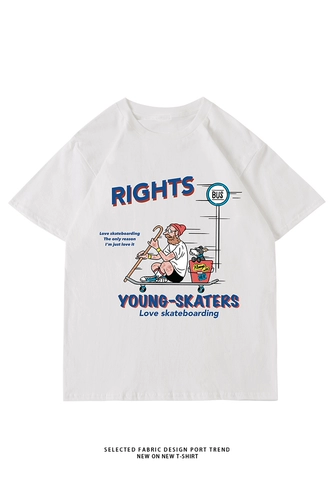 FNNKA Летняя ретро хлопковая мультяшная футболка с коротким рукавом, парная одежда для влюбленных, в американском стиле, свободный крой