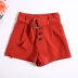 Thời trang đầu thu của phụ nữ thời trang hoang dã ren quần short eo cao quần quần ống rộng quần short nam unisex Quần short