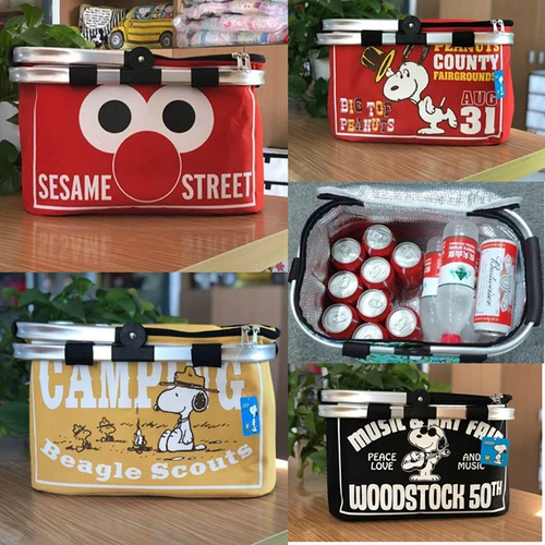 Nuby, мультяшный складной термос, кунжутное масло, портативная корзина, сумка для льда, сумка для хранения