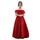 2018 cô gái mới buổi tối ăn mặc một từ vai chương trình váy dài trẻ em sinh nhật công chúa váy sequins cao cấp trang phục Váy trẻ em