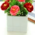 Hoa kẻ sọc trắng hoa gỗ bình hoa bình hoa dụng cụ cắm hoa cắm hoa chậu hoa nhân tạo - Vase / Bồn hoa & Kệ